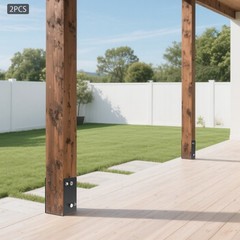 2PCS Wet Concrete Fence Post Holder U-Shape Post Base Holder for Fence Gazebos