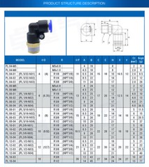 90° Elbow Pneumatic Connector Push In Air Hose 2-Way Brass Quick Tube Adaptor