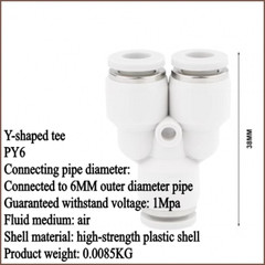 4-16mm Vertical T/Y-type Three-way Pneumatic Connector Pneumatic Quick Connector