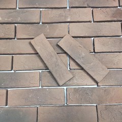 Jusmioke 20 Pcs Brown Thin Wall Brick Veneers, 2.4in x x 7.9in,