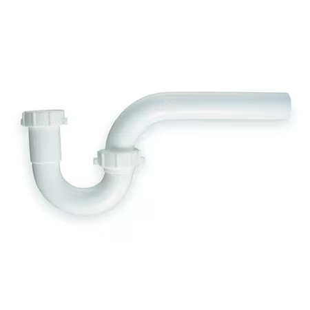 1-1/2 Dia, Polypropylene, White/Plastic, Kitchen, P-Trap, 1Pnx6