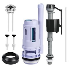 3-Inch Dual Flush Valve & Fill Replacement Kit 3 Inch, Black and Gray