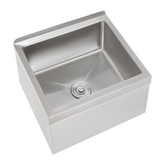 Mop Sink Stainless Steel Sink Commercial Wall-mounted Rectangular Sink w/ Drain