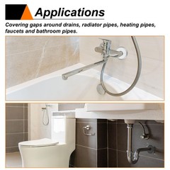 HARFINGTON 2pcs Wall Split Flange 44mm/1.7″ Self-Adhesive 44mm/1.7″, Silver