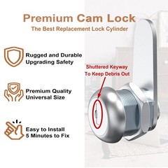 6 Pcs Toolbox Lock with Keys, 1-1/8″ Cam Locks Keyed Alike, Truck Toolbox Loc…