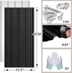 Metal Roofing Panels – 20 Pcs Corrugated Pergola Roofing Panels Heavy Duty Wa…