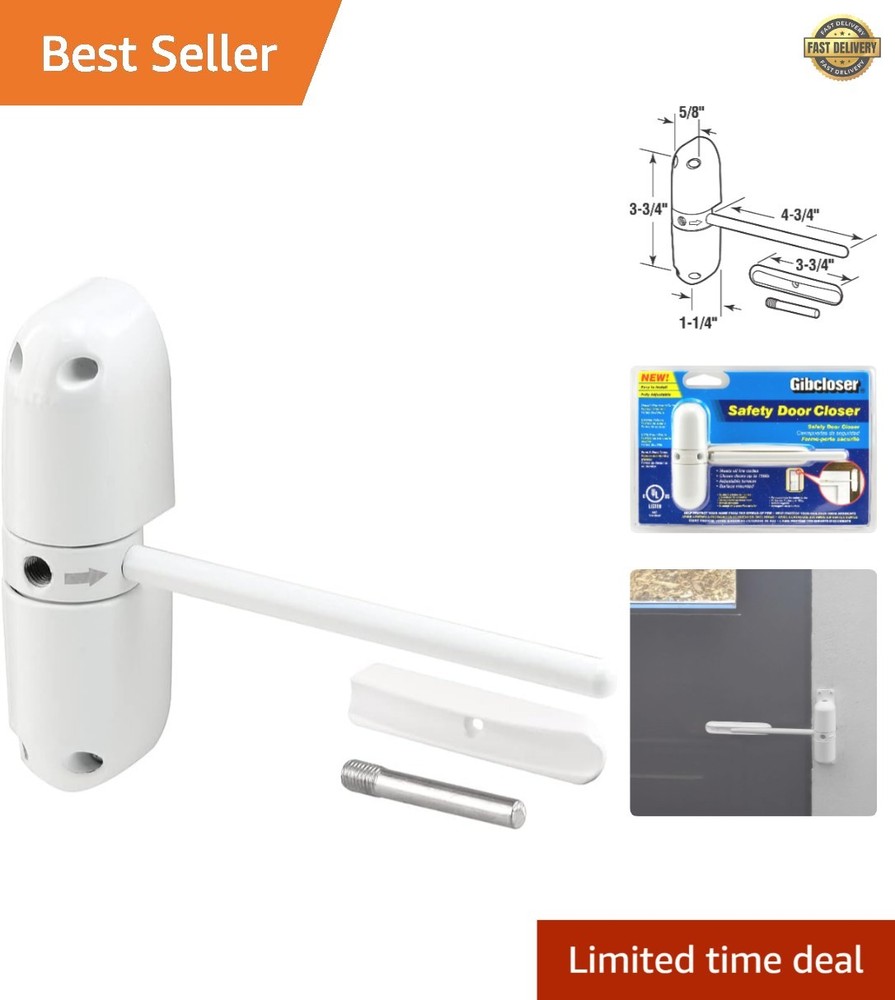 4-1/4 In. KC10HD Door Closer – Non-Handed Design, Easy Installation for Any Door