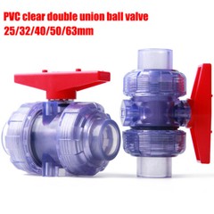 Clear PVC Ball Valve Double Union Pressure Pipe 25/32/40/50/63mm Pipe Fitting