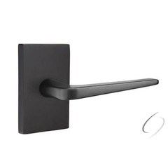Athena Lever Left Hand Privacy with Modern Rectangular Rose Flat Black