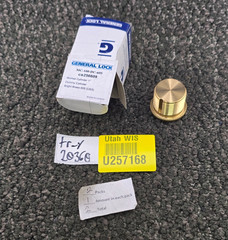 (QTY 2) General Lock MC-100-DC-605 1-inch Mortise Dummy Cylinder Bright Brass