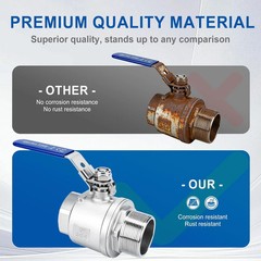 2 Pack 1/2″ Full Port Ball Valve NPT Male x Female 304 Stainless Steel Heavy Dut
