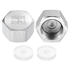2-Pack Hex End Cap, M18*1.5 m Female Thread Pipe Fitting