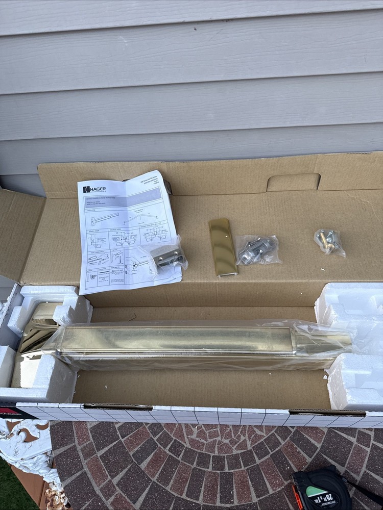 Hager 4501 Rim Exit Device 30 in. Door SATIN/BRUSHED BRASS Used
