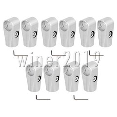 1 Inch Aluminum Alloy T Pipe Clamp Connector for Drying Rack Silver Pack of 10