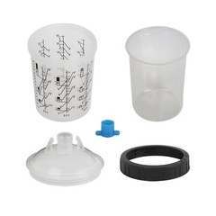 50 Pack 27 Ounce Disposable Paint Spray Gun Cup Kit w/ Cup Liners &Sealing Plugs