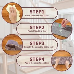 Non-Slip Carpet Stair Treads 15PCS, 8″x30″ Peel and Stick Stair Runner for Woode
