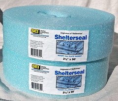 (2 rolls) Shelterseal 3 1/2 in x 50 ft Ridged Sill Plate Gasket Blue