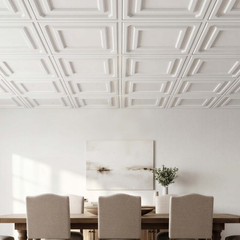 24×48″ PVC Ceiling Tiles 12 Pack White 3D Drop Grid Panels Paintable Decor