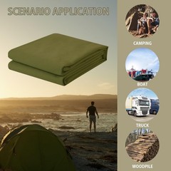FoundGo Canvas Tarp 8’*10′ Heavy Duty Waterproof Tarps with Grommets, UV Resi…