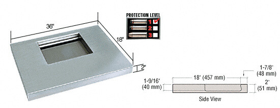 Brushed Stainless 36″ Wide x 18″ Deep Level 1 Protection Stainless Steel Shelf