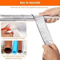 Pipe Insulation Wrap – 2″ Wide X 33 Ft Outdoor Foam Silver