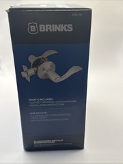 BRINKS ; Transitional Privacy Locking Interior Wave Door Lever, Satin Nick