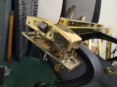 Monarch Falcon Panic Bar Bright Brass with Danish Lever Handles for 36 in Doors