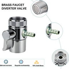 2 PACK Countertop Water Filter Diverter Valve with Barb Connector, 6mm barb