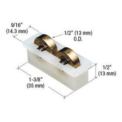 Sliding Window Roller with Dual 1/2″ Brass Wheels