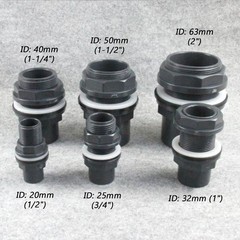 20-63mm ID UPVC BulkHead Fish Tank Fitting Water Pipe Joint Adapter Connector