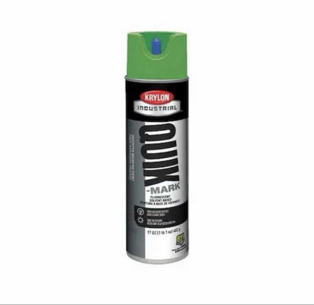 Krylon Industrial A03614007 Inverted Marking Paint, 17 Oz., Fluorescent Green,