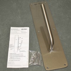 Rockwood Bathroom Hand Free Door Pull AP1007 x 32DMS, 4″ x 16″, Stainless Steel