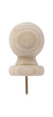 Waddell 212 Post Top, 2-3/4 in Dia, 4 in H, Small Ball, Pine Prefinished