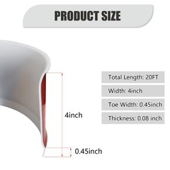 Flexible Baseboard Molding Trim 4Inch x 20Feet White Vinyl Wall Base Self-Adh…