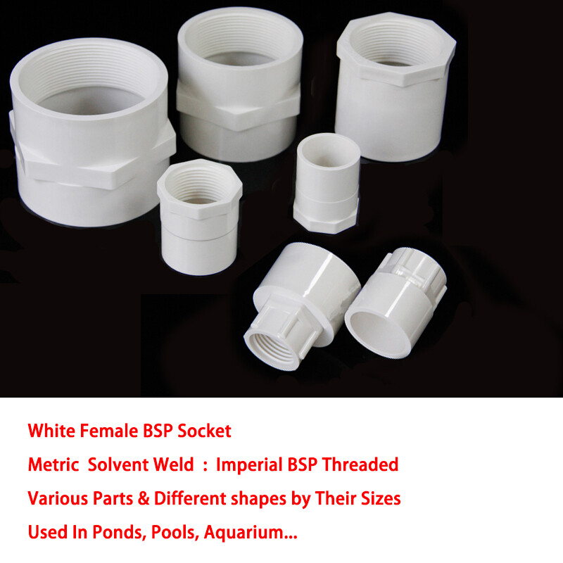 3/4″ White PVC Imperial BSP Threaded Pressure Pipe Fittings Ponds Pools Aquarium