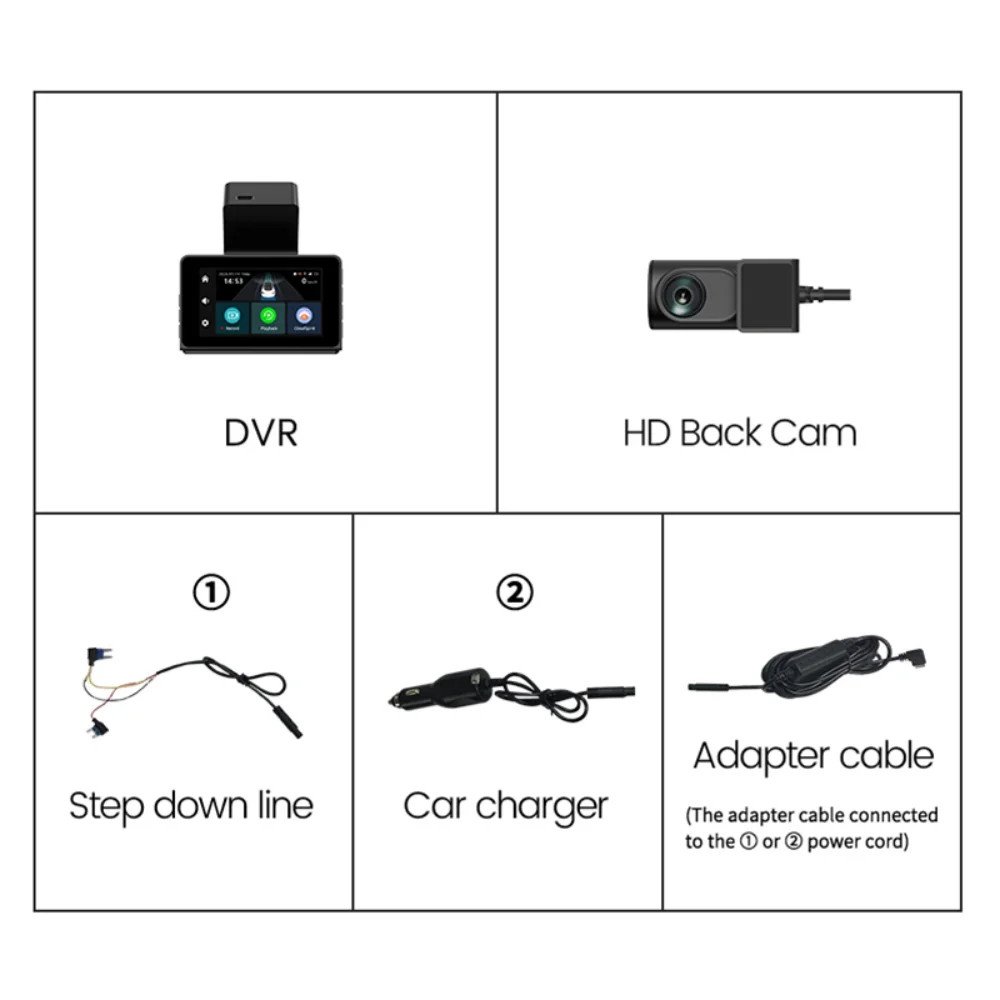 4G 2K 3Inch Dashcam with Dual Lens Record Wifi Tracking Fit Remote Live Video