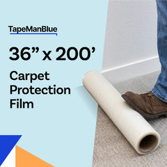 Carpet Protection Film 36″ X 200′ Roll, Self Adhesive Plastic Carpet Protector F