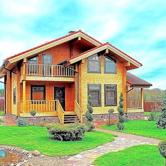 LOG HOUSE KIT #LH-195 ECO FRIENDLY WOOD PREFAB DIY BUILDING CABIN HOME MODULAR