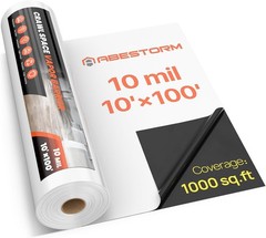 ABESTORM 10 Mil Vapor Barrier 10’x100′ Thick Plastic Sheeting for Crawl Space