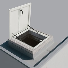 Roof Hatch, Roof Security Door, Roof Access Hatch Modern Square White NEW