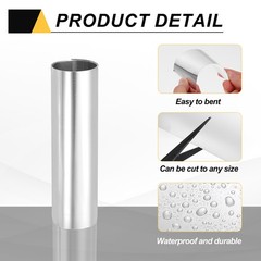 8in x 3.3ft Aluminum Flashing Roll, 0.15mm Metal Roof Panels for House Repair