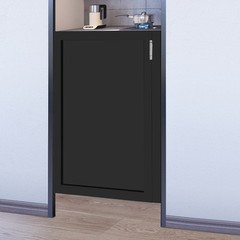 Modern Entrance Partition Doors, Wood Partition Doors, Half-waist Doors Black