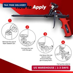 ixirpro Mega Professional Expanding Foam Spray Gun (1 Insulation Gun + 9 Extende
