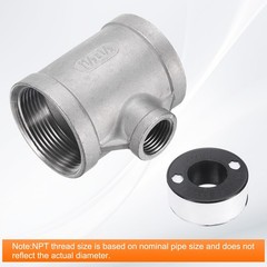 Tee Pipe Fitting (1/2″ x 1-1/2″ x 1-1/2″) NPT Female Reducer 3 Way T-Connector