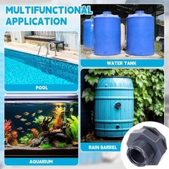 4 Pcs 1 Inch Bulkhead Fitting PVC Water Tank Connector Plumbing Pipe Threaded Bu