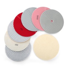 8PCS Diamond Polishing Pads 7 Inch, Wet/Dry Concrete Polish Tools Kit for Dri…