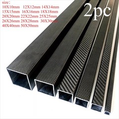 3K full carbon fiber square tube rectangular tube 10/15/20/25/30/40/50*500mm 2pc