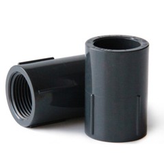 Female Threaded PVC/UPVC Straight Water Hose Piping Connector Coupler Dark Grey