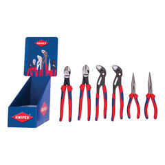 KNIPEX 6PC 2EA 8″ Needle/10″ Cutter/10″ Cobra Comfort Grip Display 9K 00 80 120