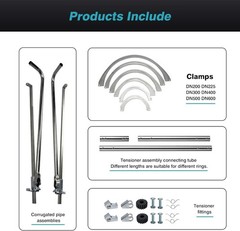 OpenBox Heavy Duty 200-600mm HDPE Corrugated Pipe Tensioner Tool Kit